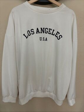Los Angeles USA Cream Crewneck Sweater